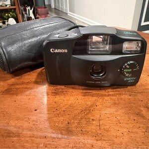 Canon Snappy LX II 35mm Point & Shoot Film Camera Black w/ Case - Tested/Working